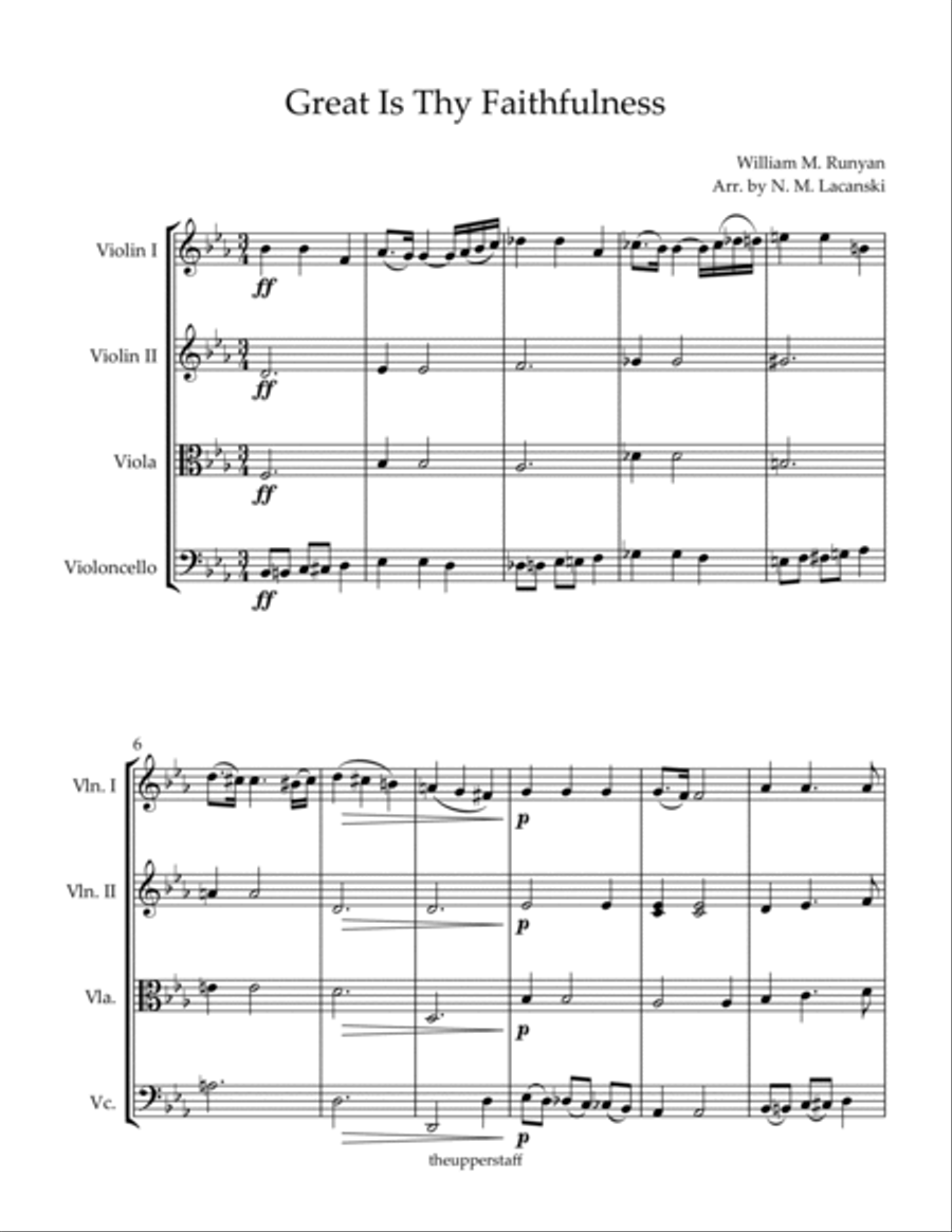 Great Is Thy Faithfulness String Quartet scores gallery preview page 2