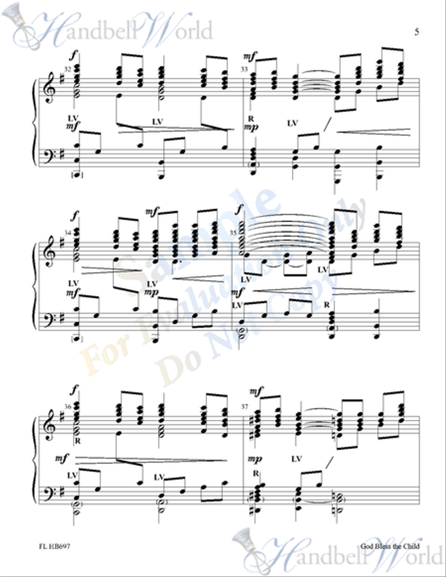 God Bless the Child Handbell Choir scores gallery preview page 4