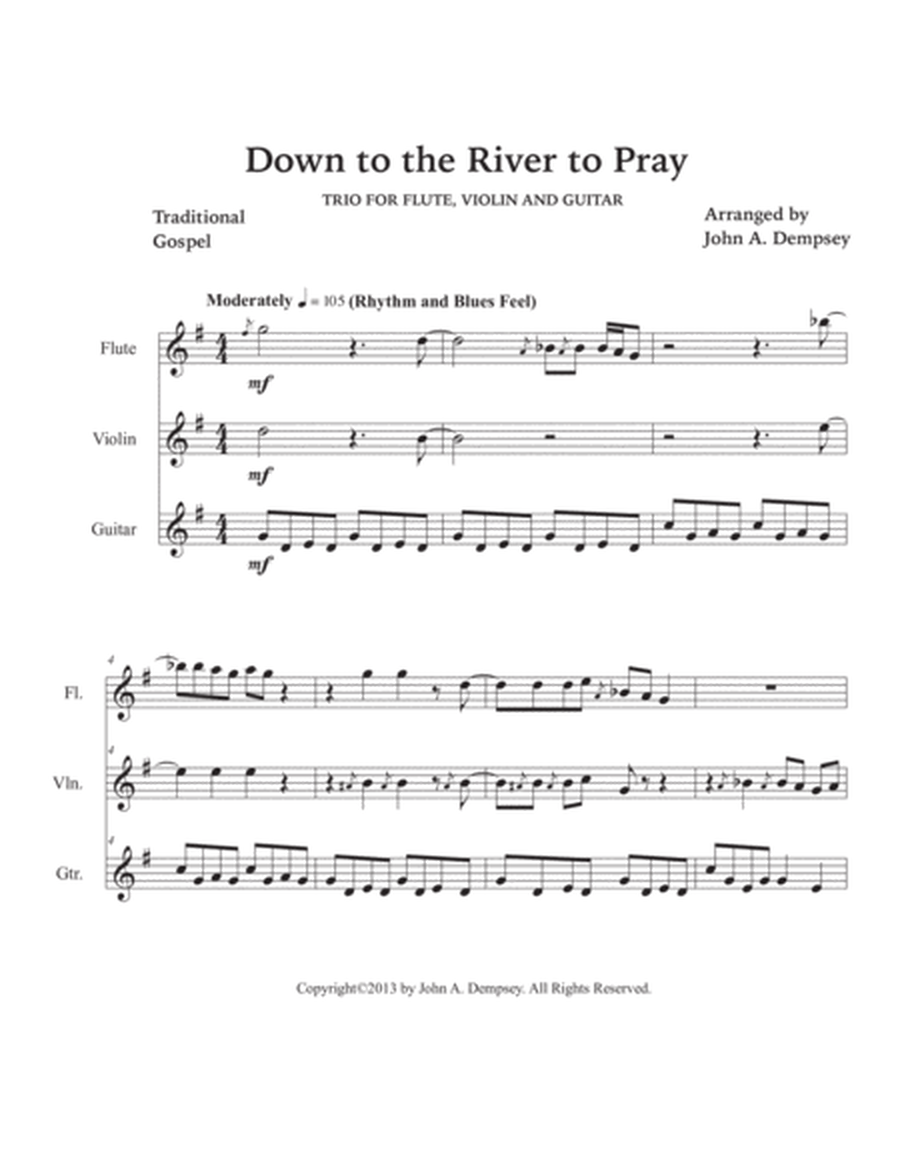 Down to the River to Pray (Trio for Flute, Violin and Guitar) image number null