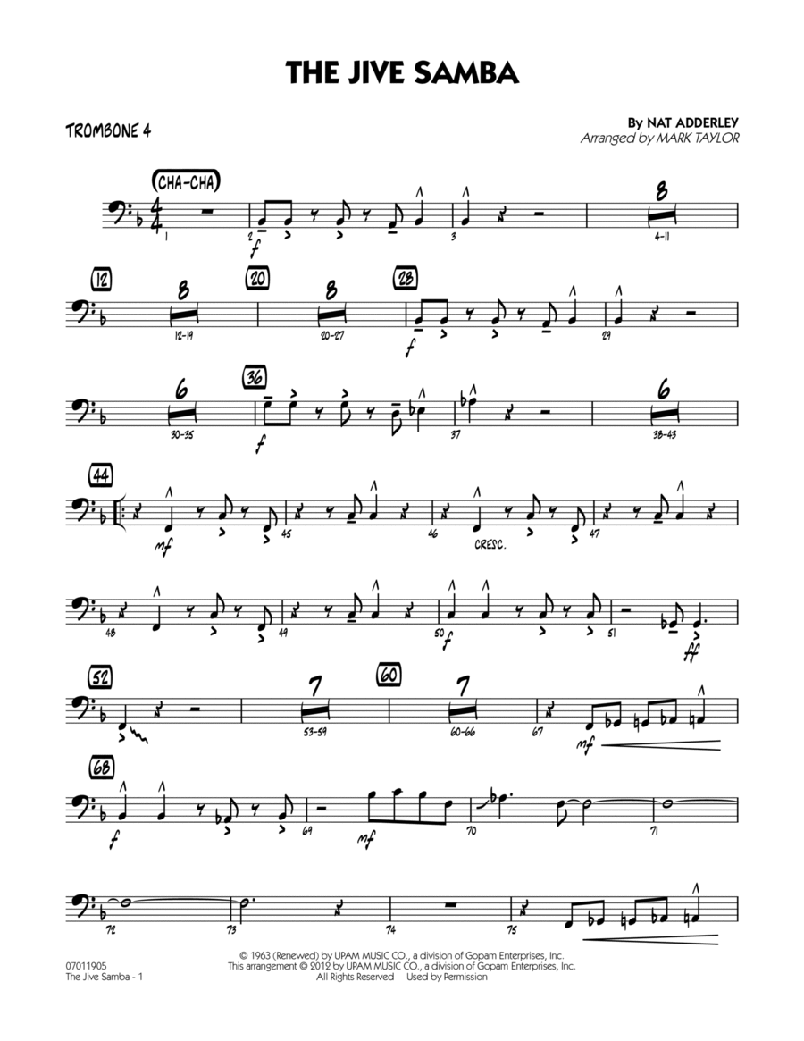The Jive Samba - Trombone 4