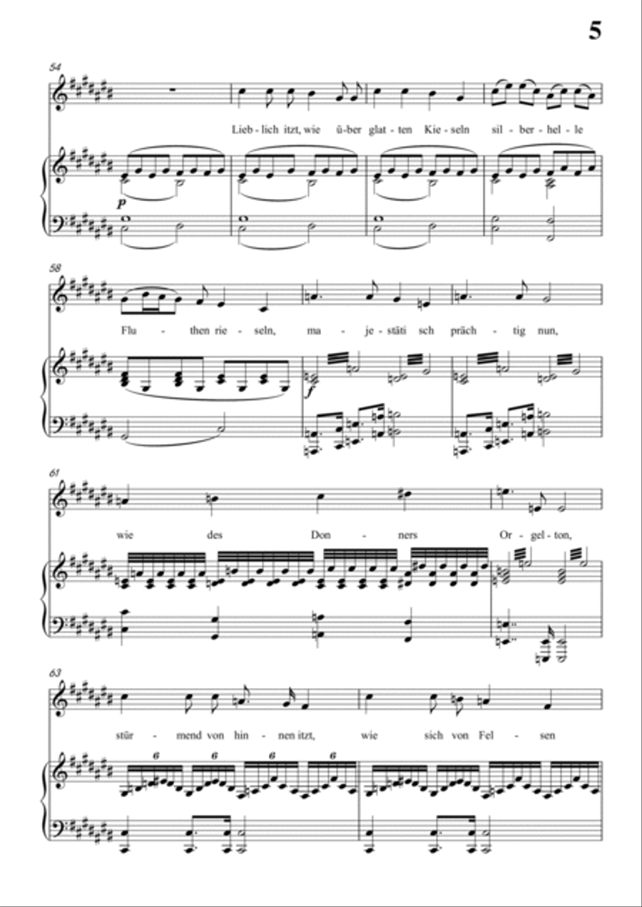 Schubert-Laura am Klavier(Laura at the Piano),D.388 in bE for Vocal and Pno Voice scores gallery preview page 6