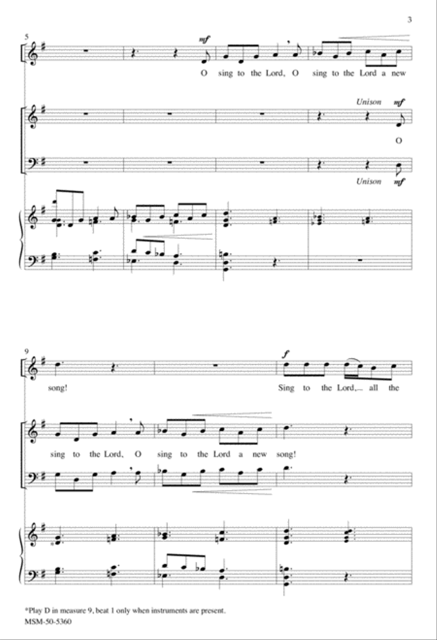 O Sing to the Lord a New Song 4-Part scores gallery preview page 3