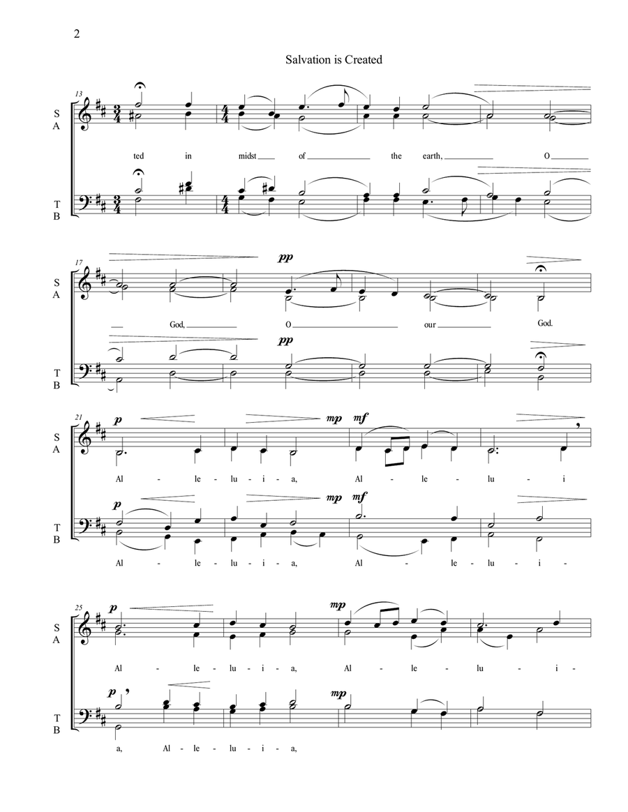 Salvation Is Created (SATB) 4-Part scores gallery preview page 2