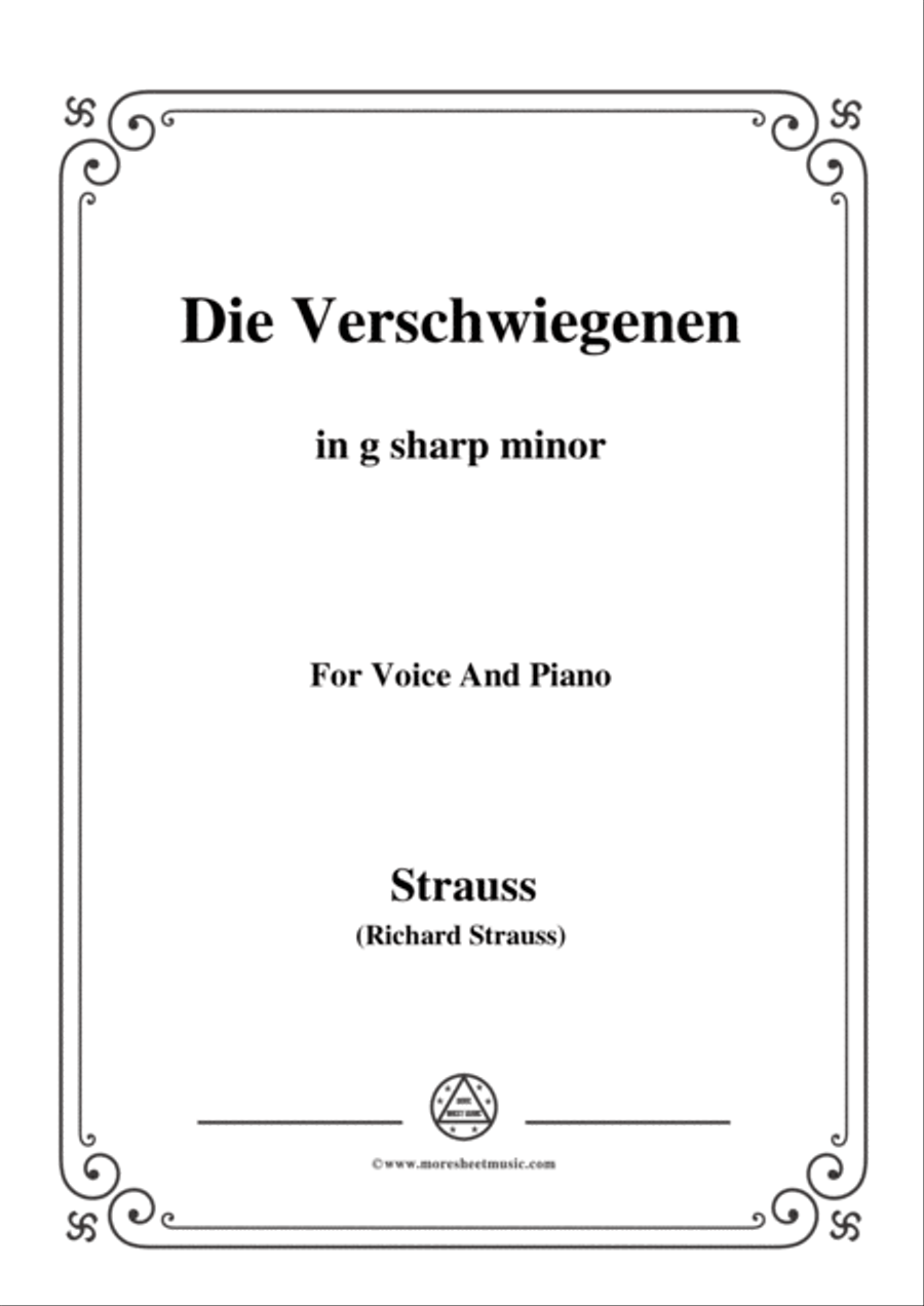 Richard Strauss-Die Verschwiegenen in g sharp minor,for Voice and Piano Voice Solo scores gallery preview page 1