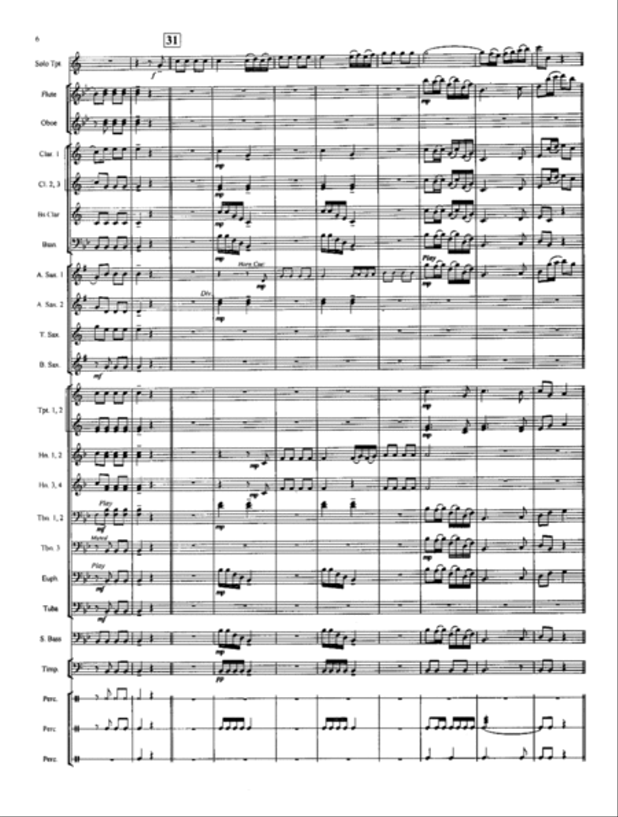 Allegro from Concerto for Trumpet Concert Band scores gallery preview page 5