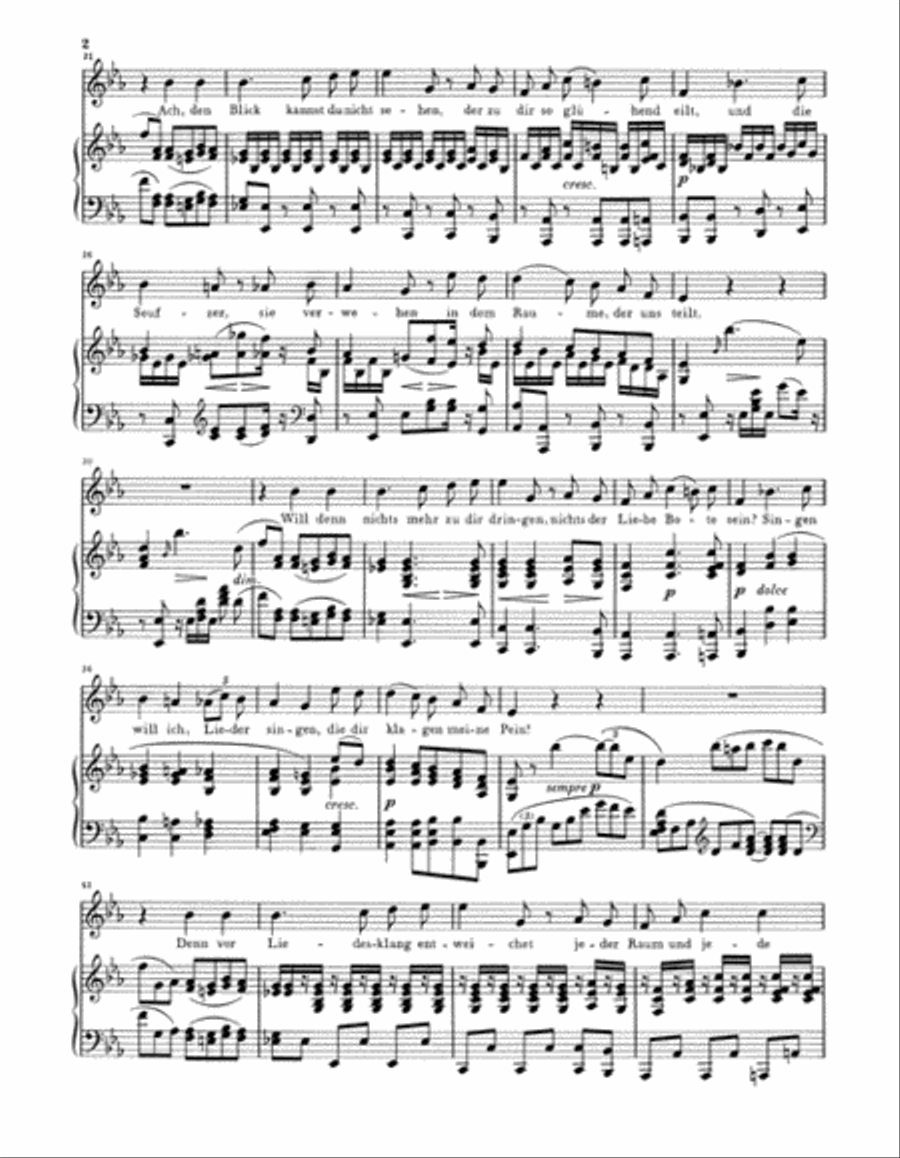 To the Distant Beloved, Op. 98 High Voice scores gallery preview page 3