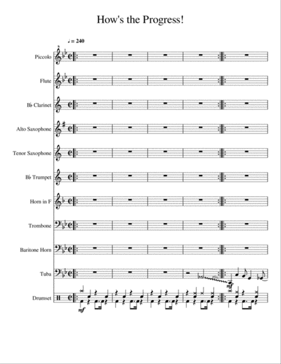How's The Progress!! Marching Band scores gallery preview page 1