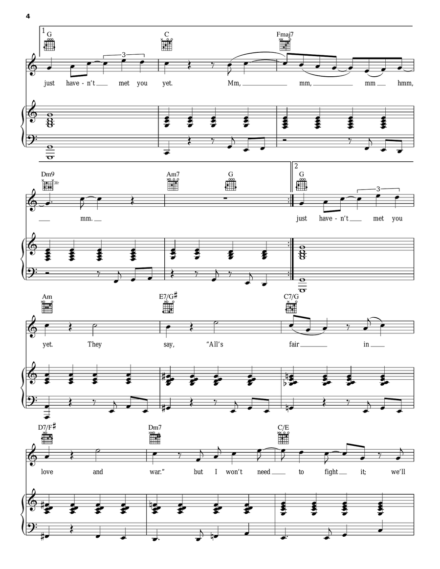 Haven't Met You Yet Haven't Met You Yet Piano, Vocal scores gallery preview page 4