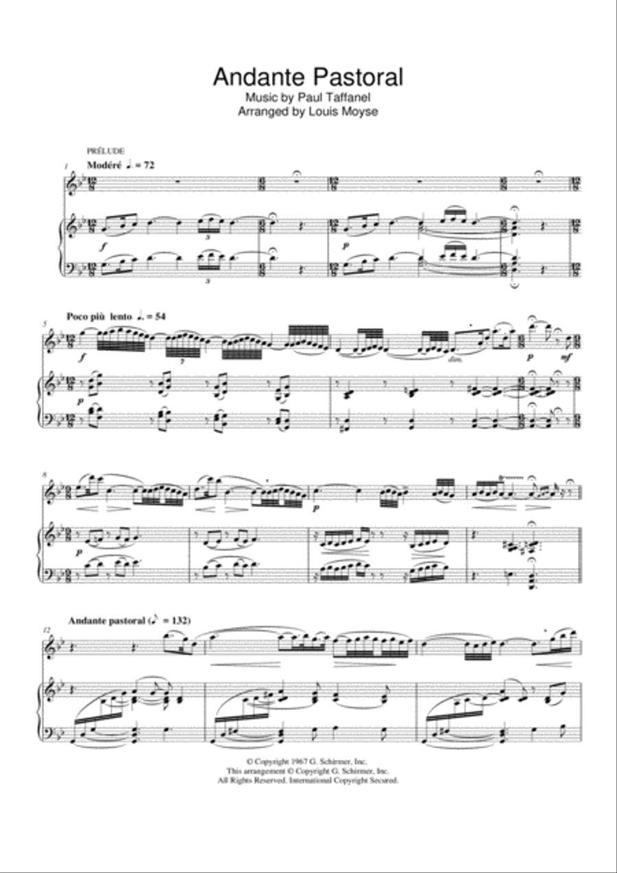 Andante Pastoral Flute Solo scores gallery preview page 1