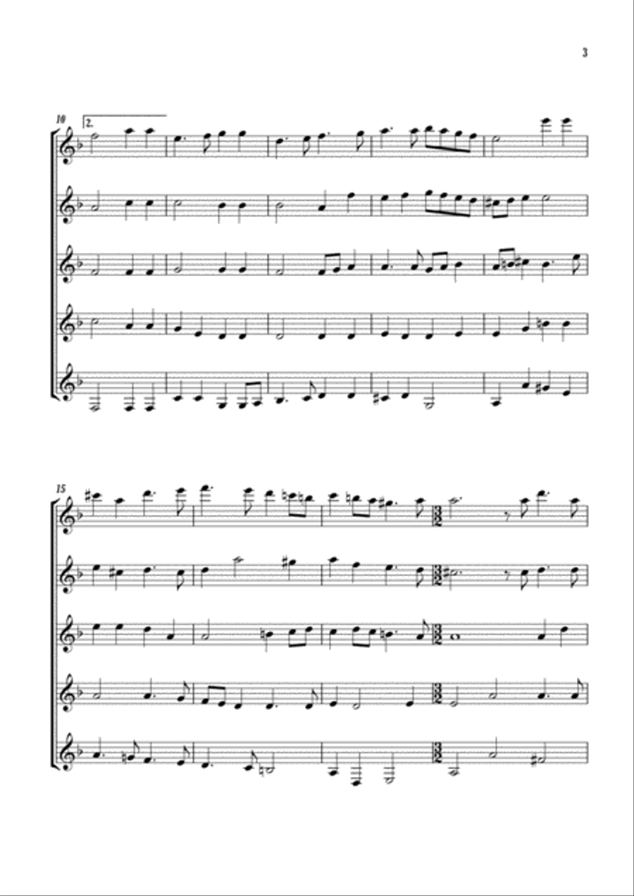 L'Entrée des Scaramouches, Trivelins et Arlequin Guitar Ensemble scores gallery preview page 3