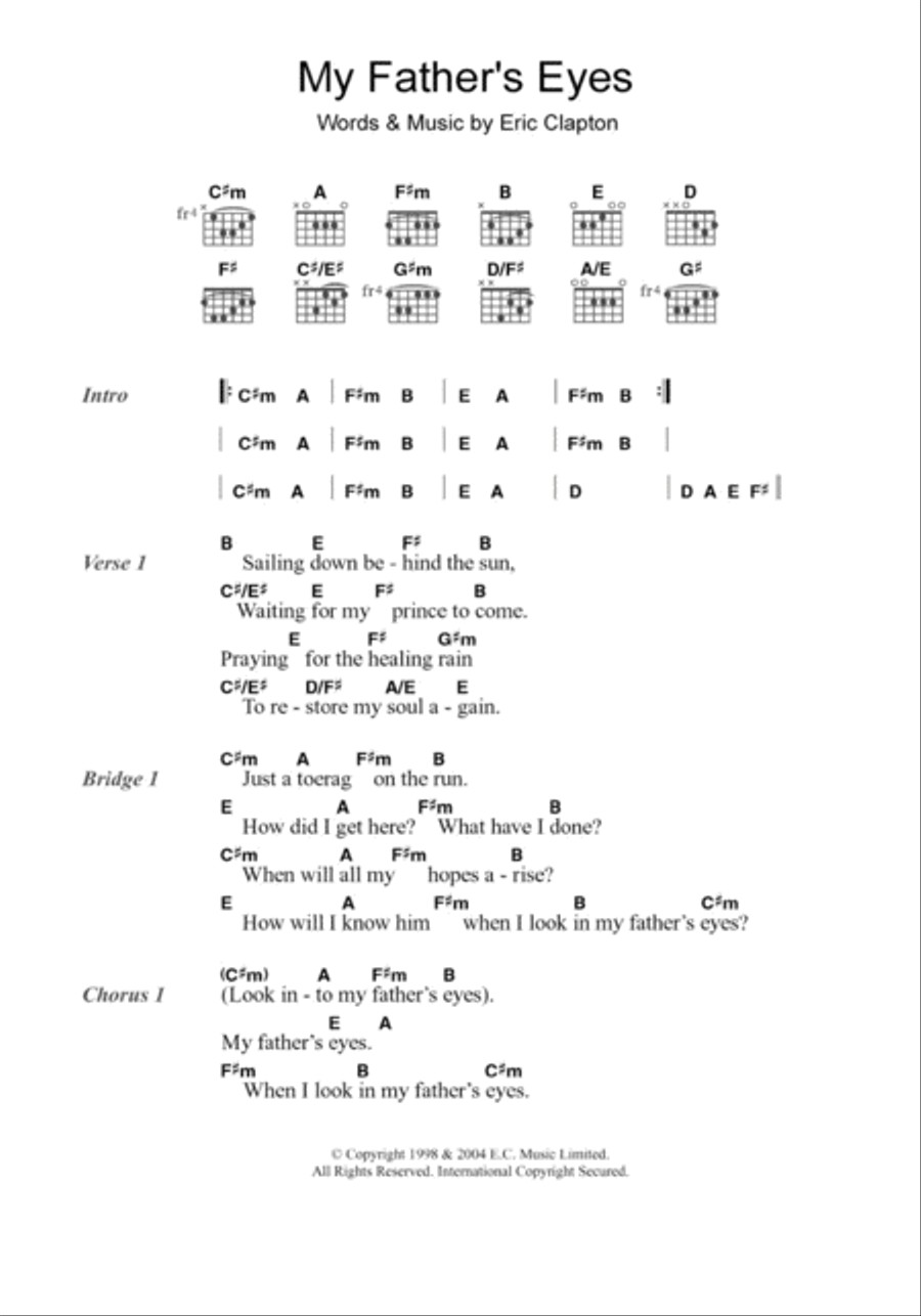 My Father's Eyes Guitar scores gallery preview page 1