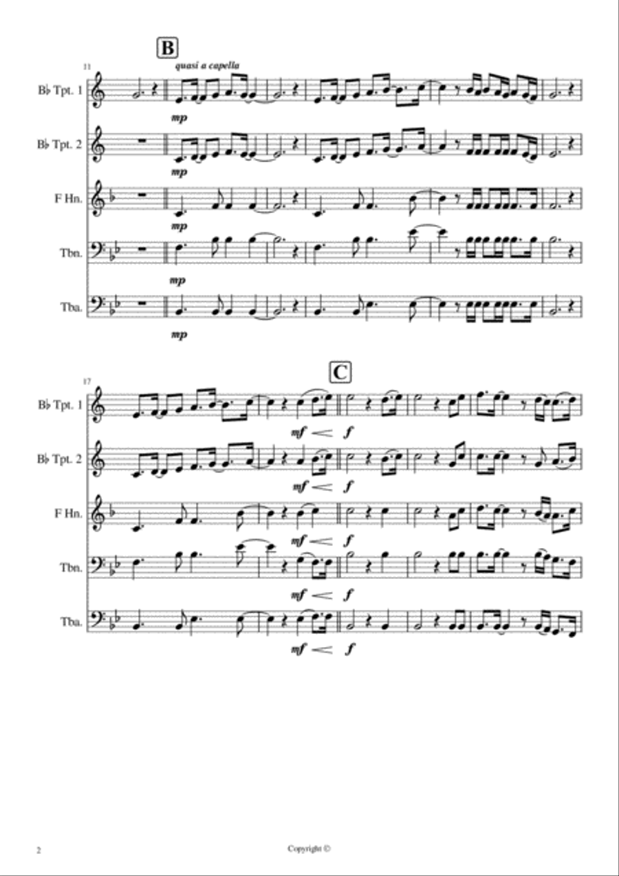 Agnus Dei Agnus Dei Brass Ensemble scores gallery preview page 2
