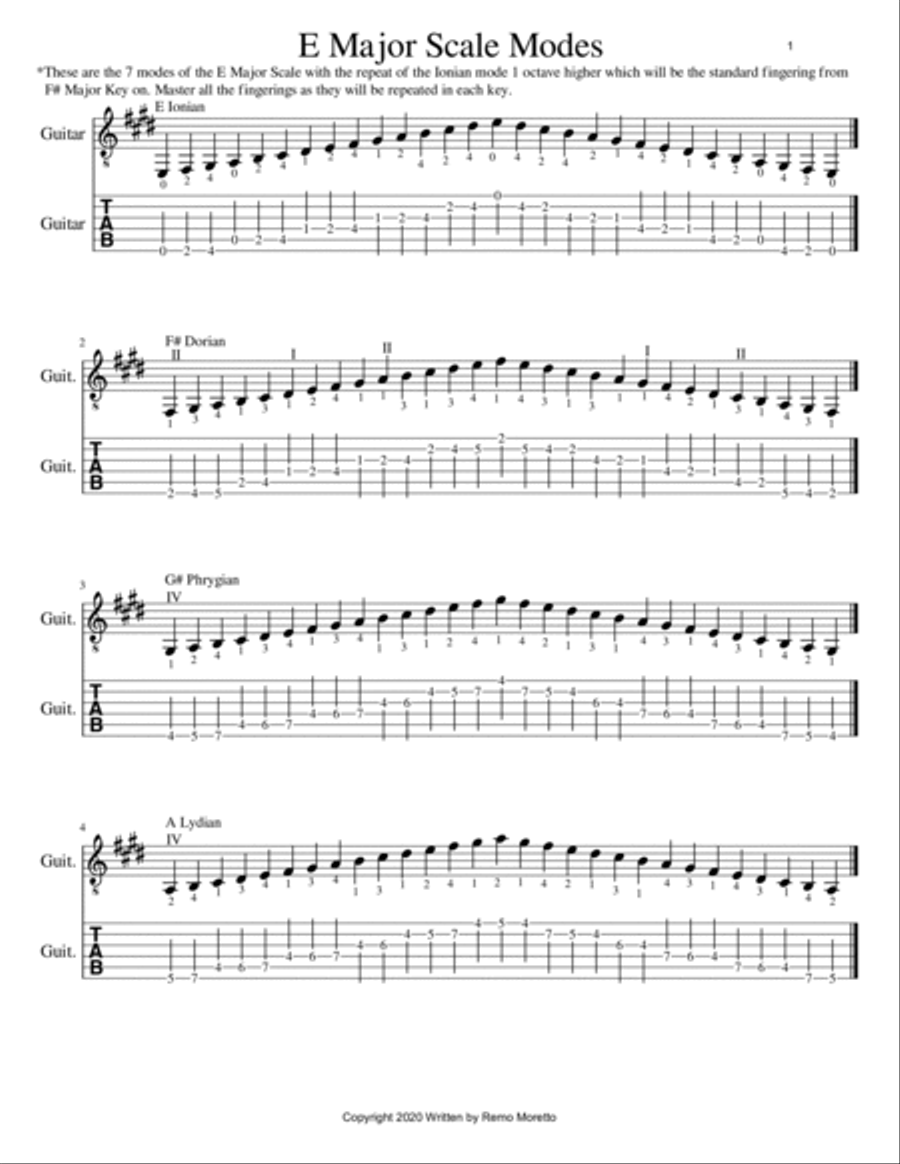 The Complete Book of Modes for Guitar Book 1 The Major Scale Modes