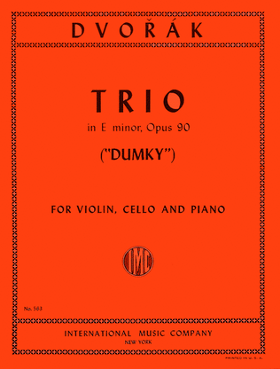 Book cover for Trio in E minor, Opus 90 - 'Dumky'