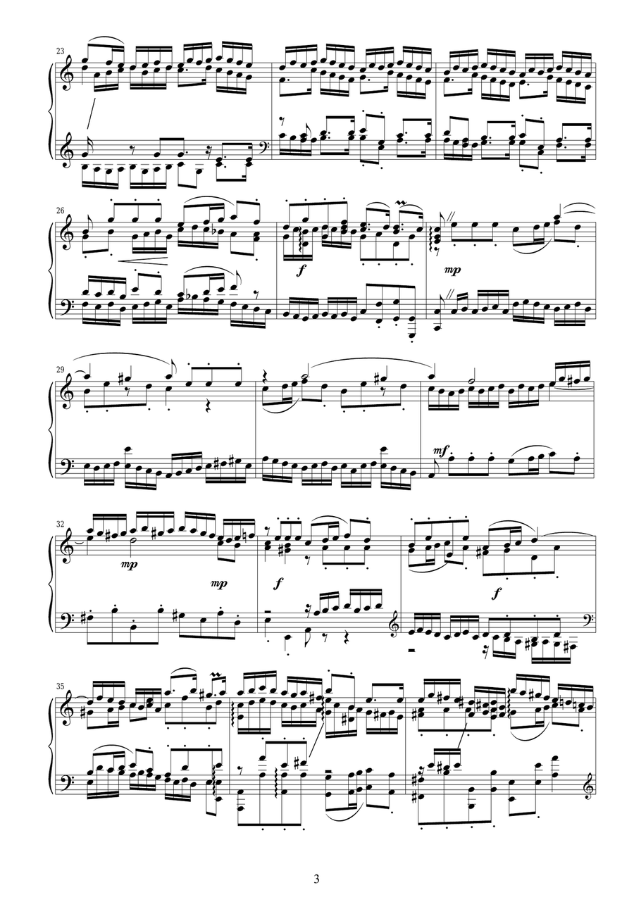 J.S.Bach Orchestral Suite no.1 in C major BWV 1066 - Complete Piano version Piano Solo scores gallery preview page 3