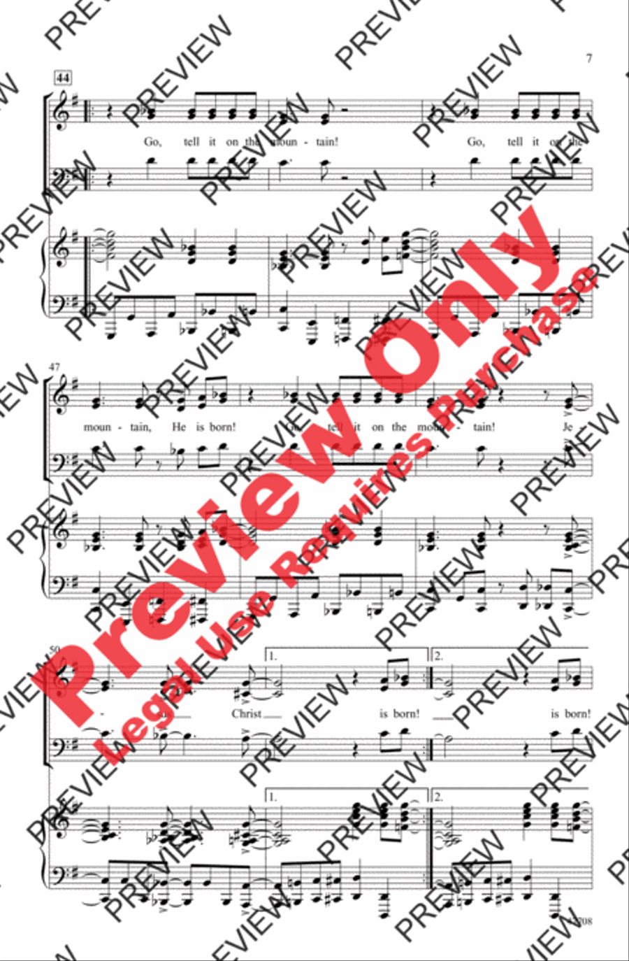 Go Tell It! 3-Part scores gallery preview page 7