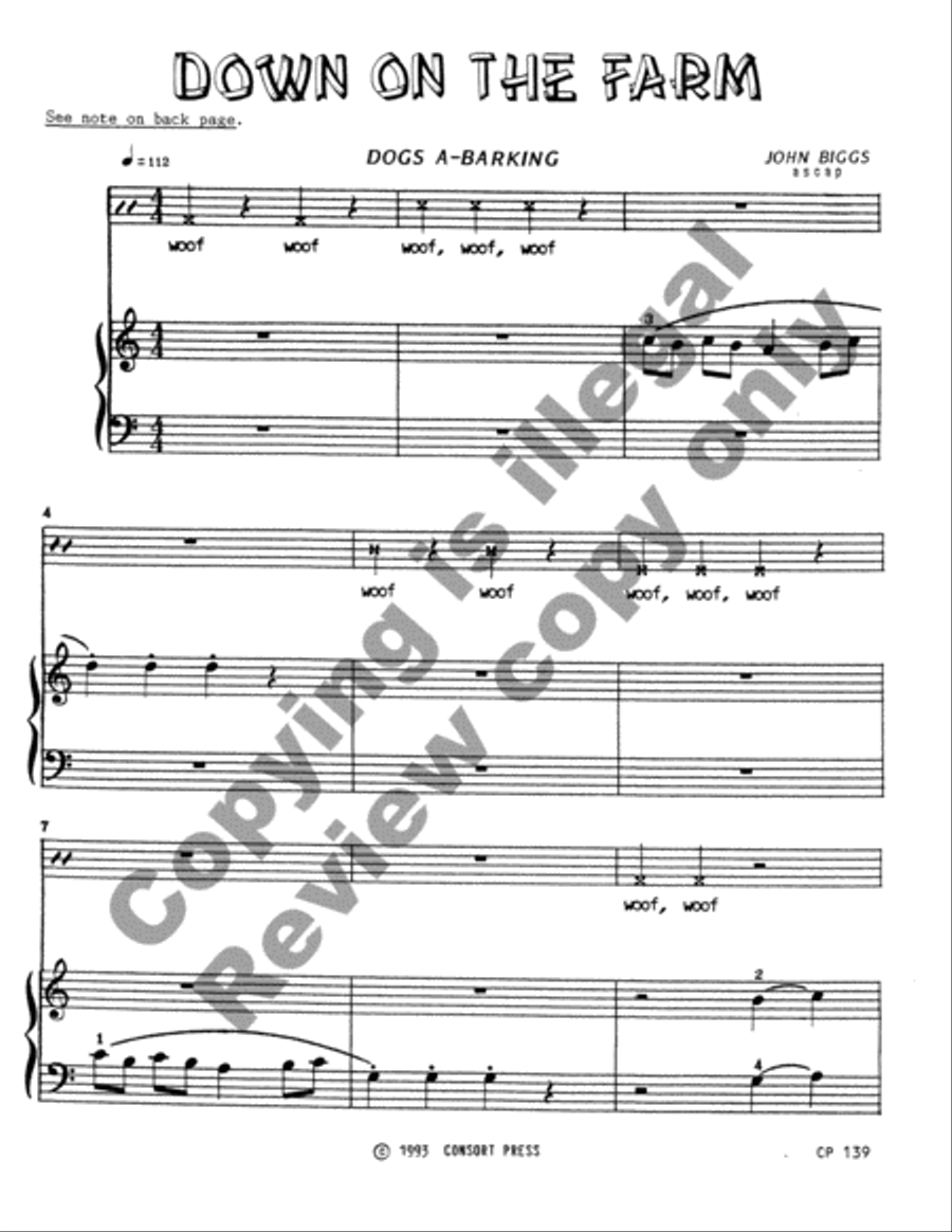 Down on the Farm Down on the Farm Easy Piano scores gallery preview page 16