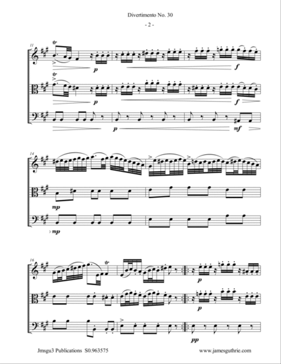Haydn: Two String Trios String Trio scores gallery preview page 2