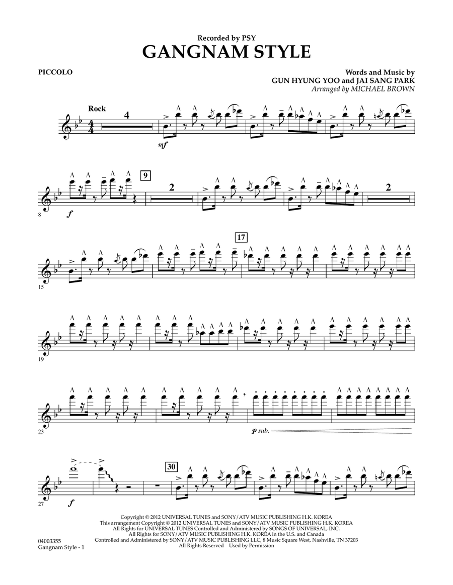 Gangnam Style - Piccolo Gangnam Style - Piccolo Concert Band scores gallery preview page 1