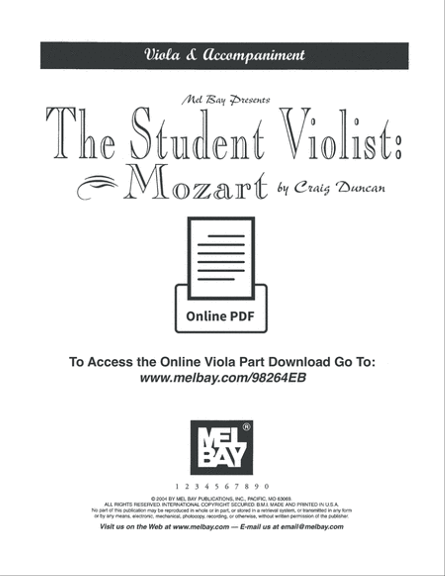 The Student Violist: Mozart Viola Solo scores gallery preview page 2