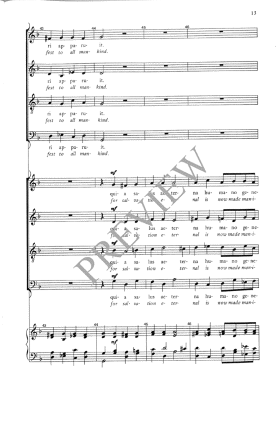 Hodie nobis coelorum Rex 4-Part scores gallery preview page 14