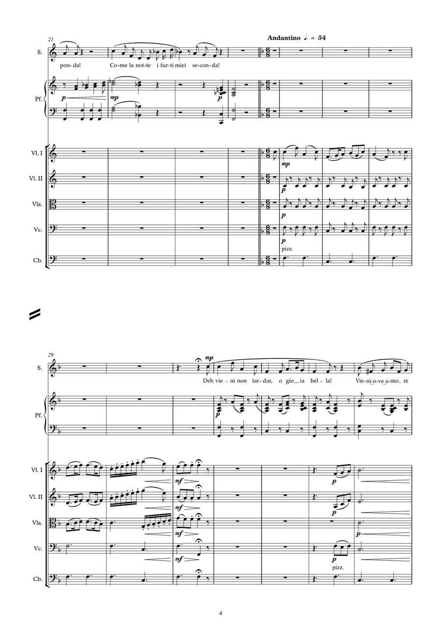 Deh vieni non tardar Chamber Orchestra scores gallery preview page 4