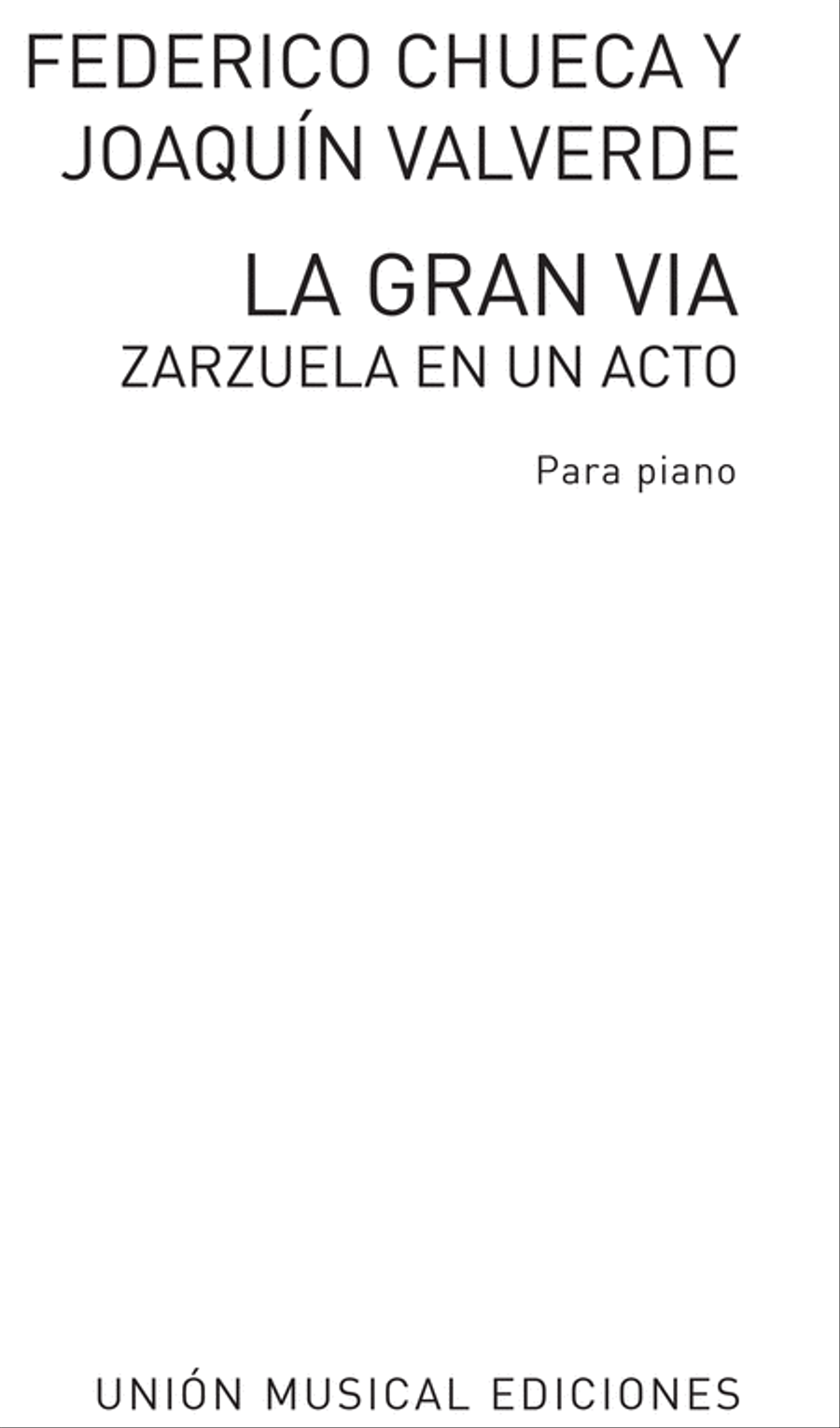La Gran Via (Zarzuela En Un Acto) Voice And Piano Voice Solo scores gallery preview page 1