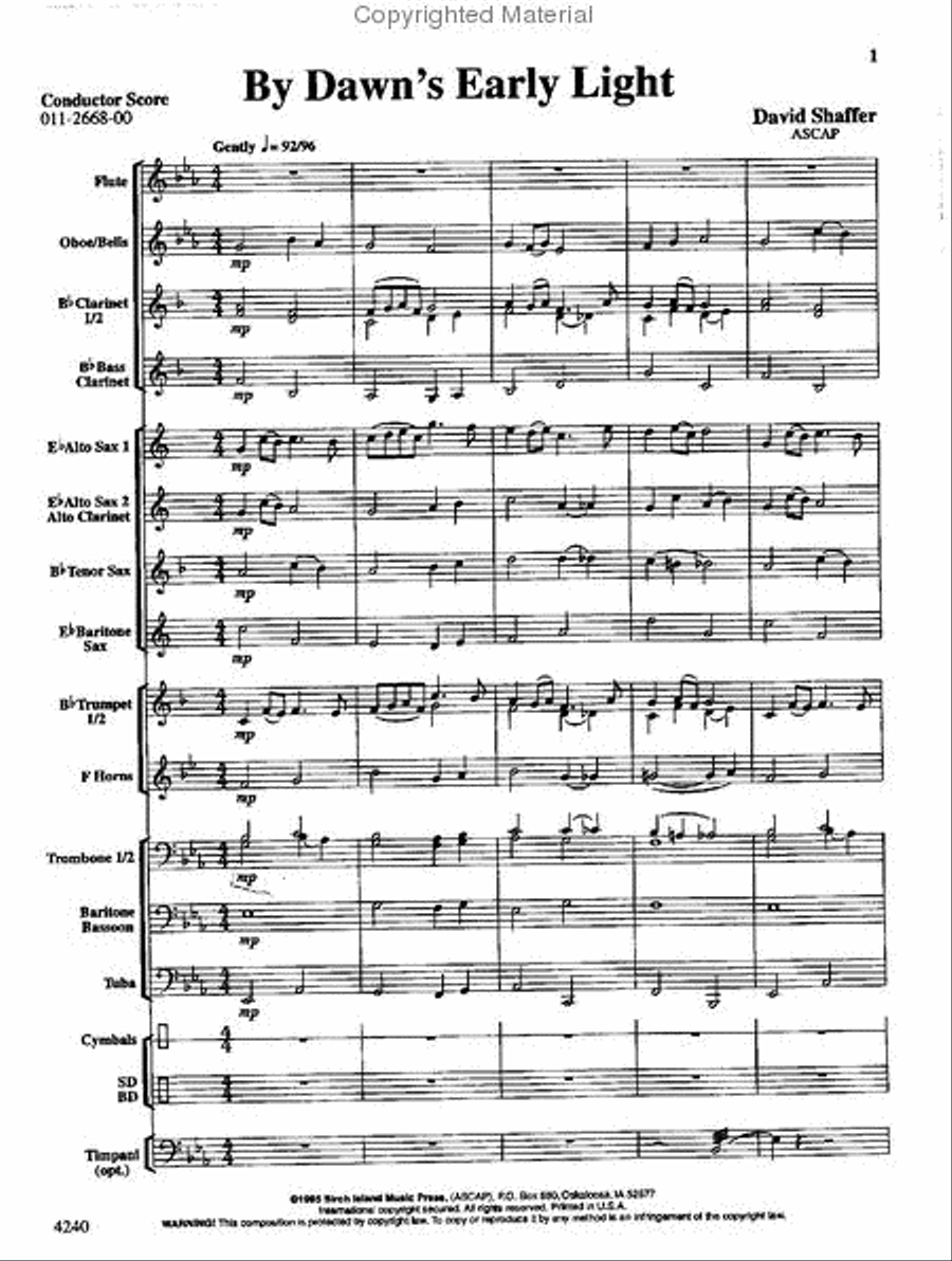 By Dawn's Early Light Concert Band scores gallery preview page 2