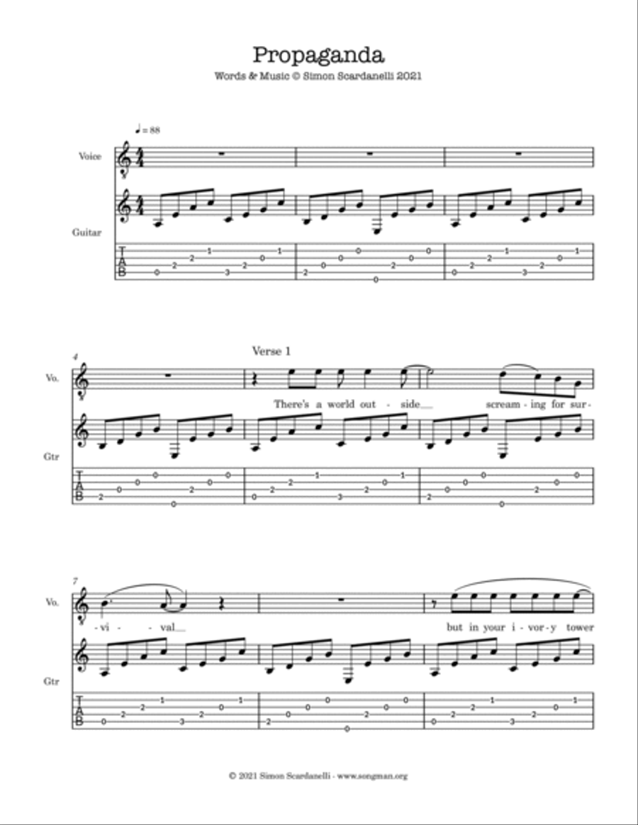 Propaganda Acoustic Guitar scores gallery preview page 2
