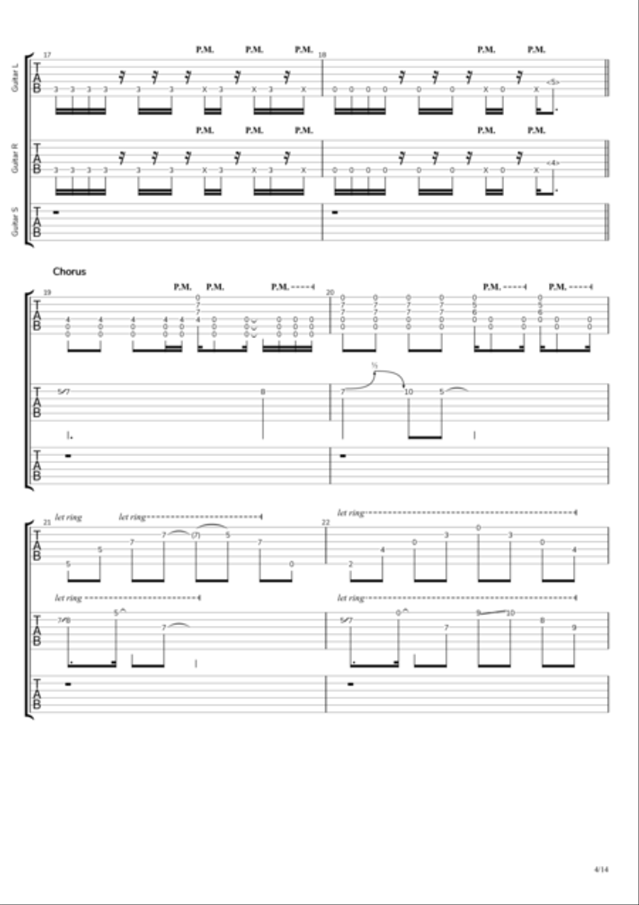 Dare You To Move Guitar Tablature scores gallery preview page 5