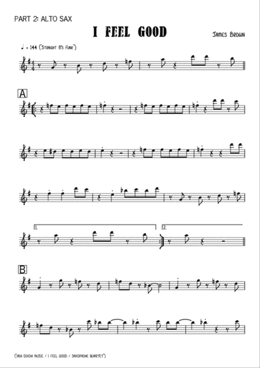 I Got You (I Feel Good) Woodwind Quartet scores gallery preview page 4