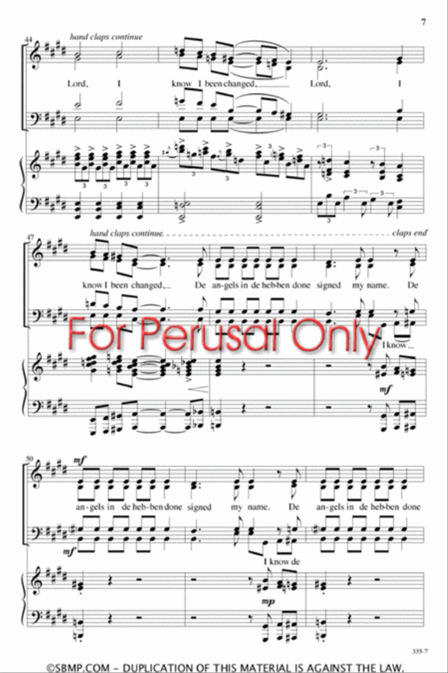 Lord, I Know I Been Changed - SATB Octavo 4-Part scores gallery preview page 7