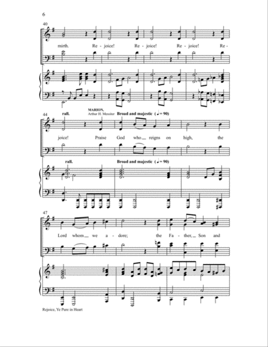 Rejoice, Ye Pure in Heart 4-Part scores gallery preview page 6