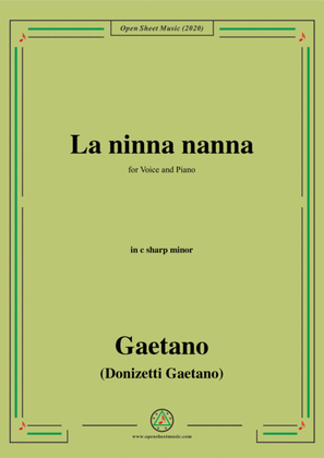 Donizetti-La ninna nanna,in c sharp minor,for Voice and Piano