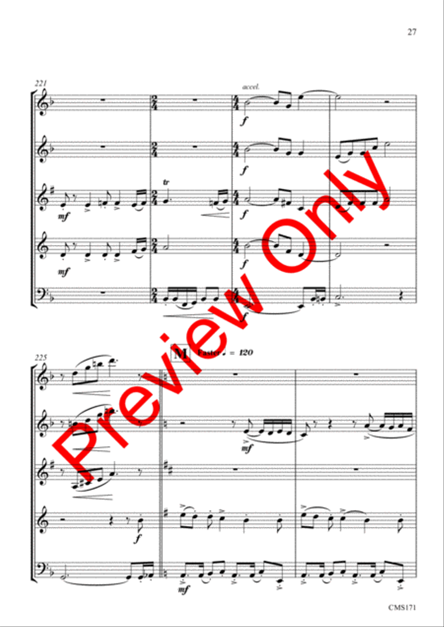 Queen Medley Fantasy Woodwind Quintet scores gallery preview page 30
