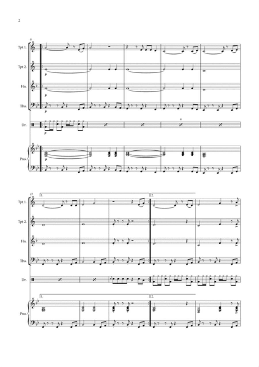 Stand By Me Brass Quartet scores gallery preview page 2