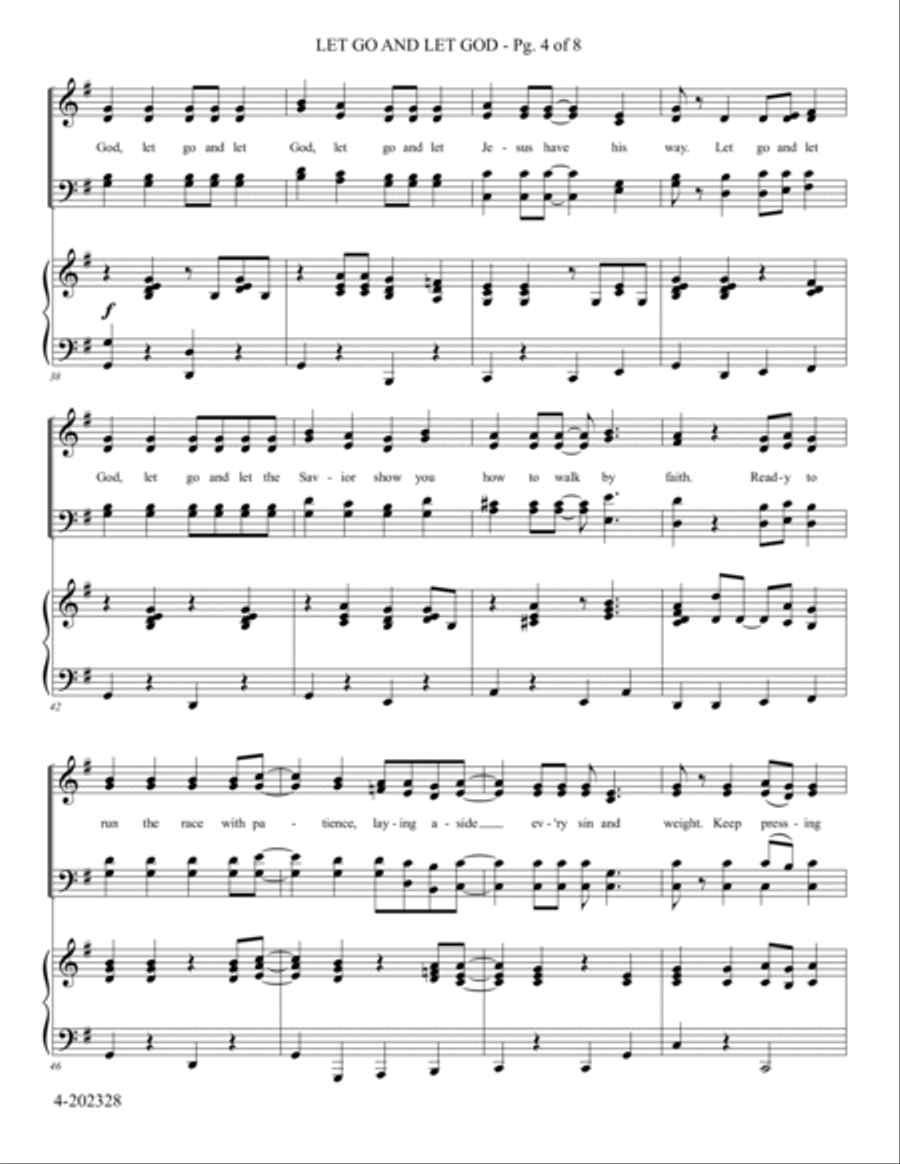 Let Go And Let God 4-Part scores gallery preview page 4