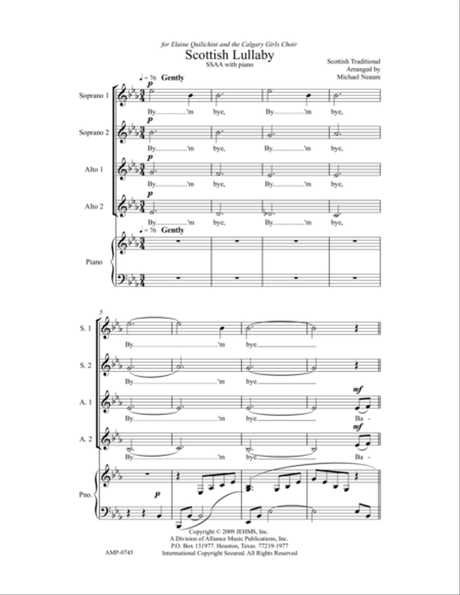 Scottish Lullaby Scottish Lullaby SSAA scores gallery preview page 7