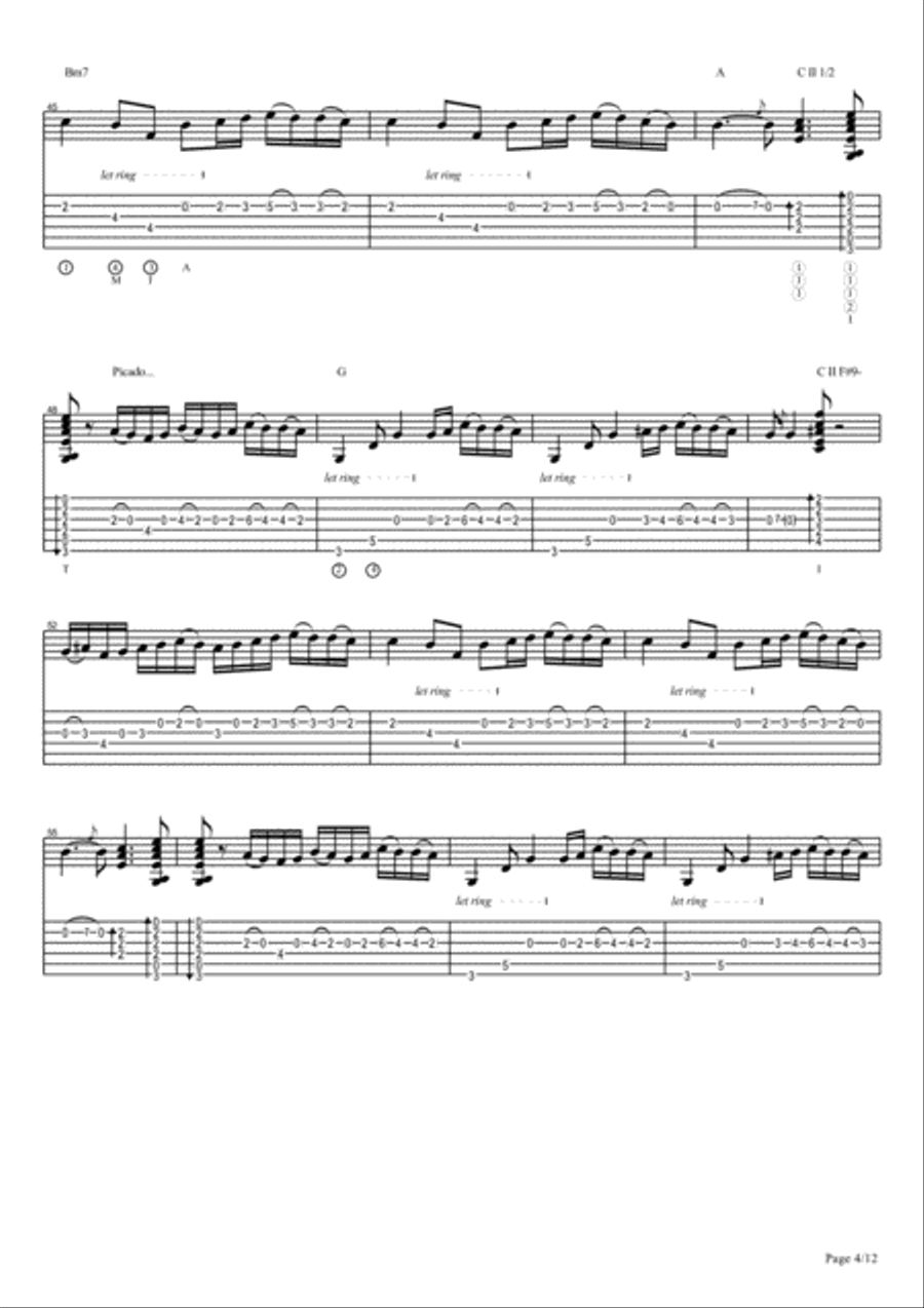 Vicente Amigo - Tierra - 3 - Tierra Guitar Tablature scores gallery preview page 4