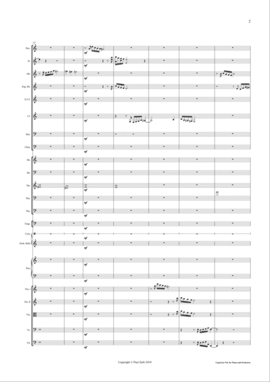 Capriccio No 1 for Piano and Orchestra (IBLA Competition 2013) Full Orchestra scores gallery preview page 5