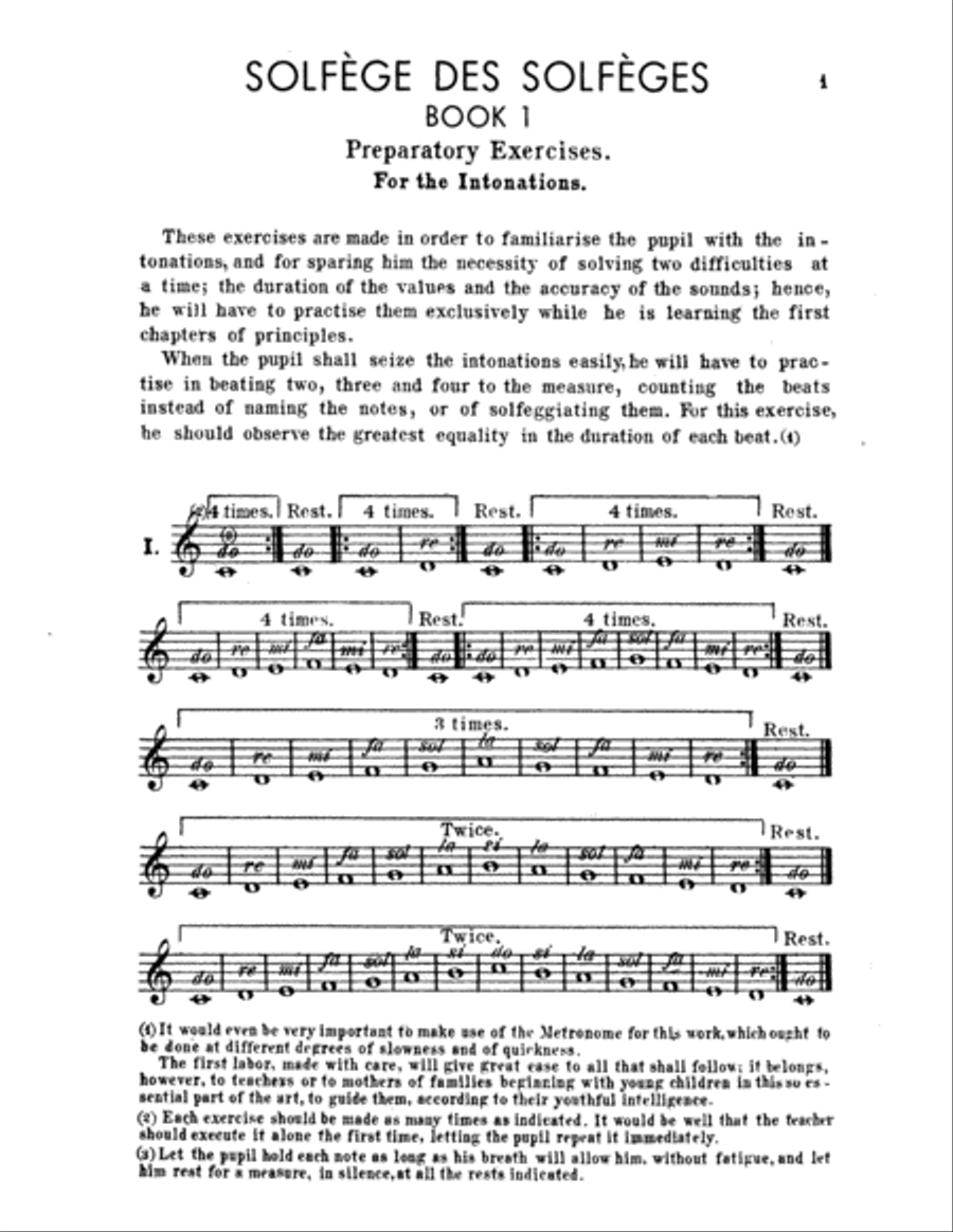 Solfege des Solfeges, Volume 1