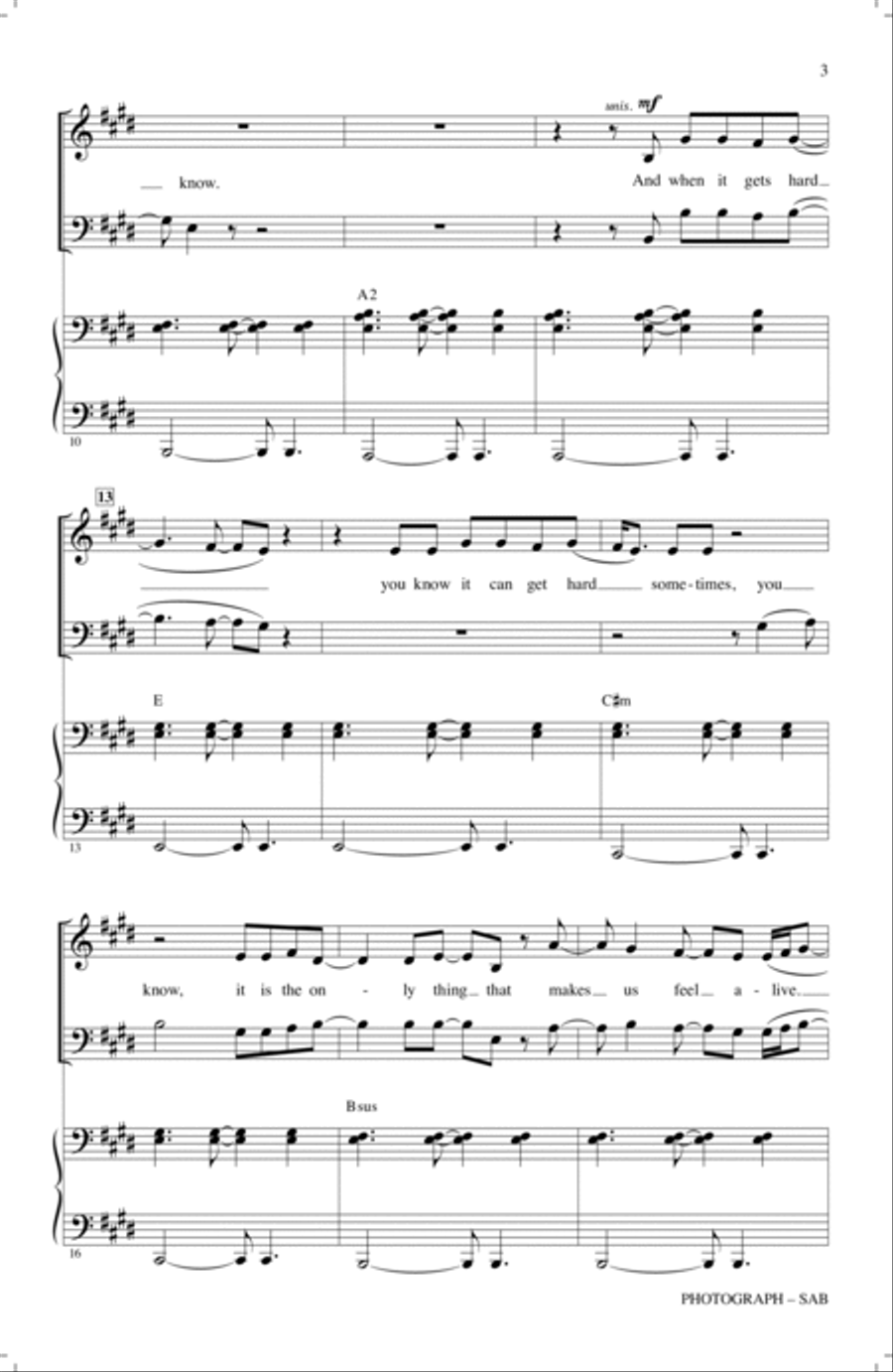 Photograph (arr. Mark Brymer) 3-Part scores gallery preview page 2