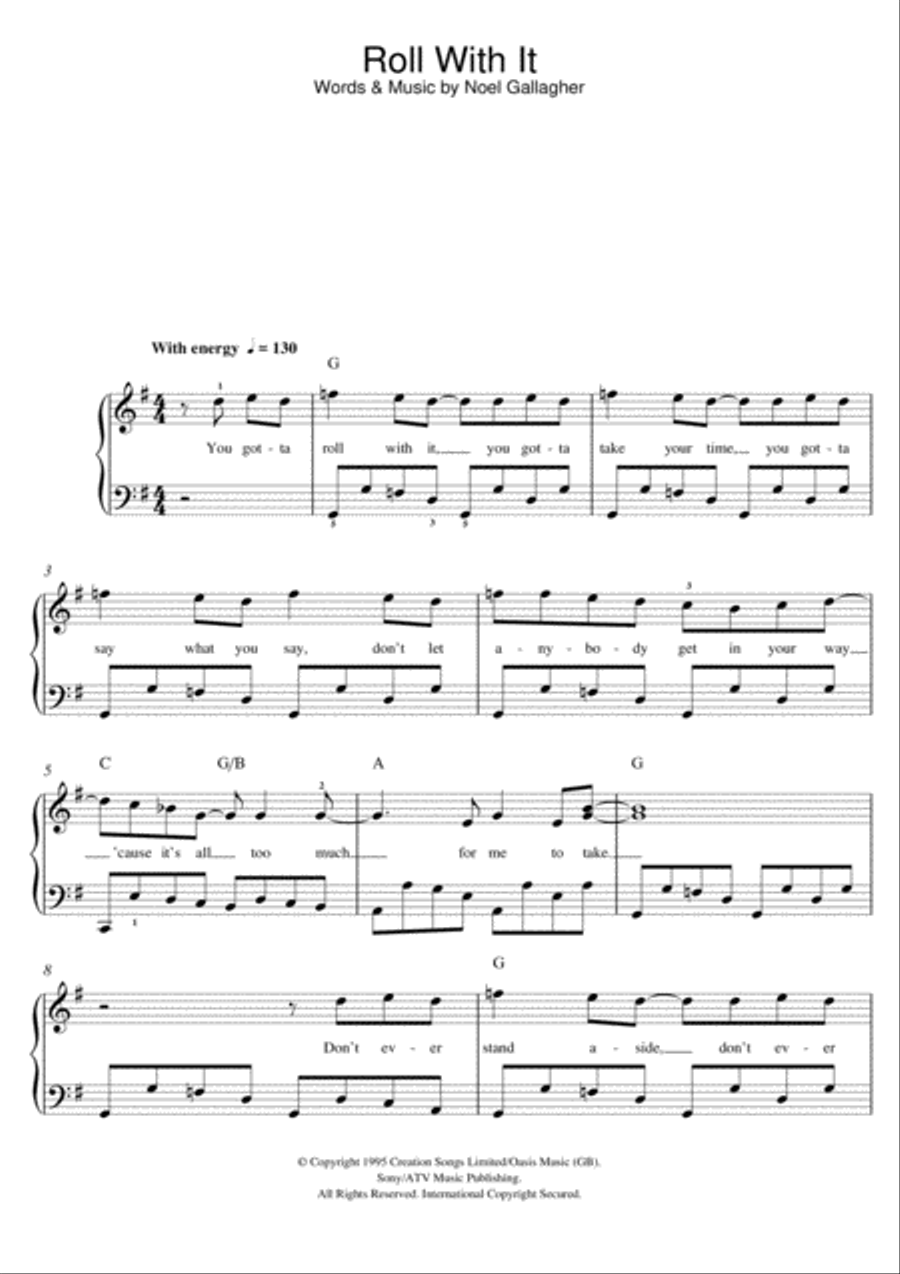 Roll With It Roll With It Piano scores gallery preview page 1