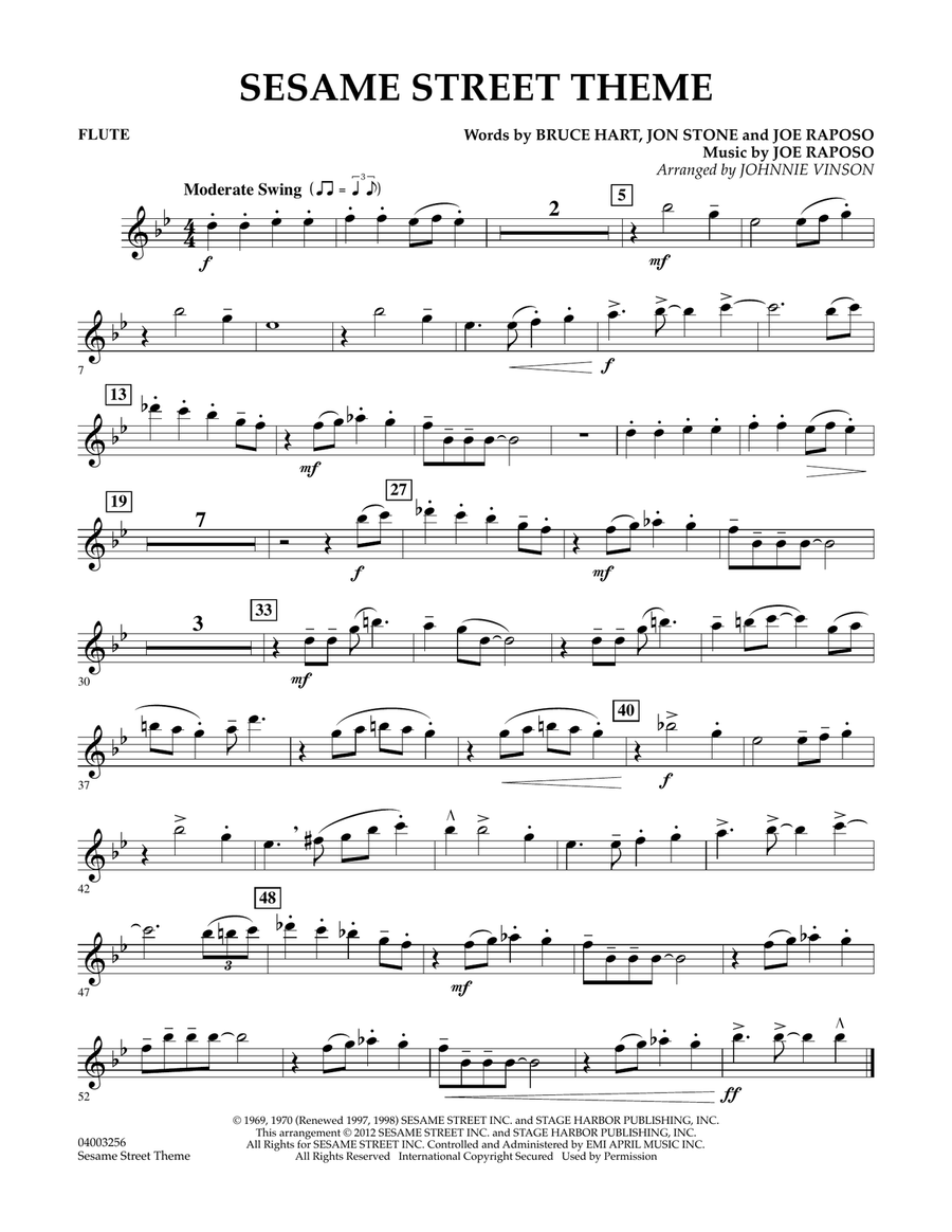 Sesame Street Theme - Flute Concert Band scores gallery preview page 1