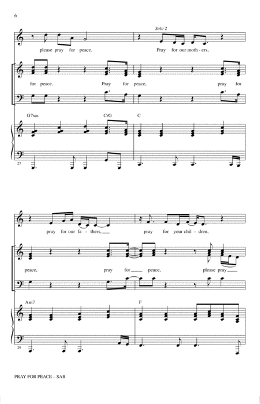 Pray For Peace 3-Part scores gallery preview page 5