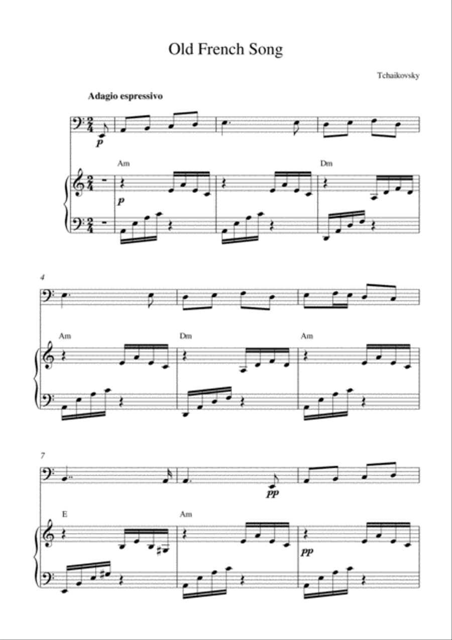 Old French Song Piano scores gallery preview page 1