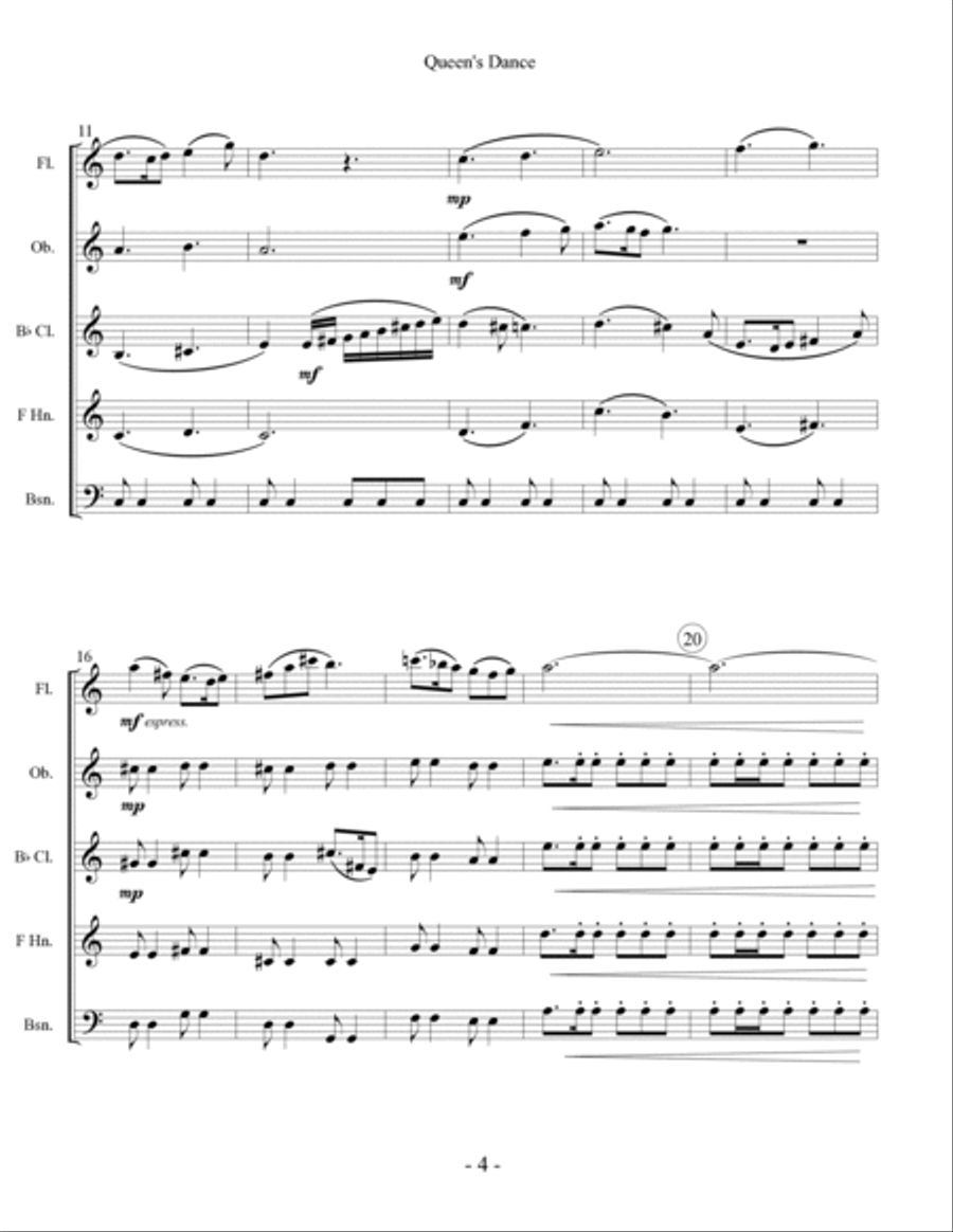 Royal Court Dances - Wind Quintet Woodwind Quintet scores gallery preview page 4