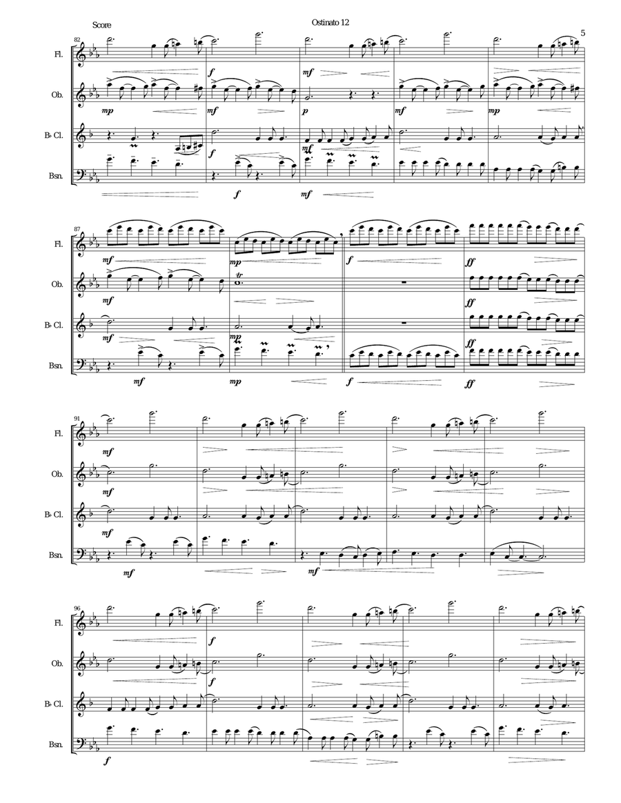 Ostinato 12 for wind quartet Woodwind Quartet scores gallery preview page 5