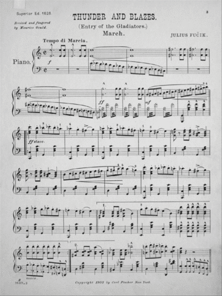 Entry of the Gladiators. Thunder and Blazes March Piano Solo scores gallery preview page 2