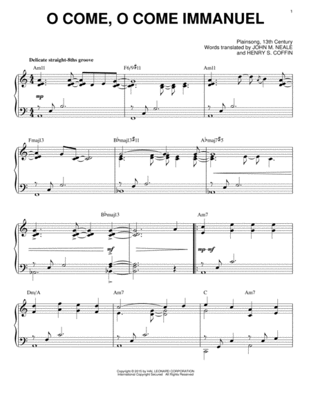 O Come, O Come Immanuel [Jazz version] (arr. Brent Edstrom)